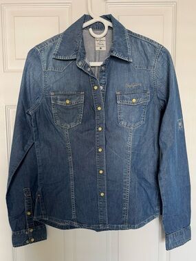 Pepe Jeans Women's Light Blue Denim Long Sleeve Shirt